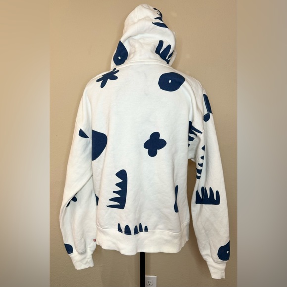 Jordan Fleece Pullover Hoodie Womens Brooklyn Artist Series WhiteBlue SizeS NWOT - Picture 2 of 5